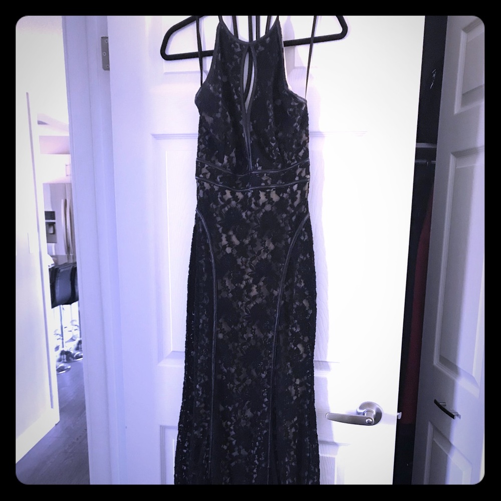Black Lace Floor Length Dress from Yaya’s